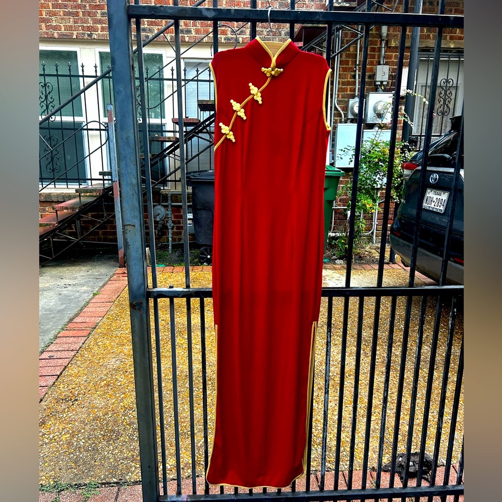 Red Cheongsam/Qipao style dress